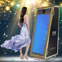 Portable Magic Mirror Touch Screen Selfie Photo Booth Machine 55 Inch 65 Inch For Wedding Party Activity with Camera Printer