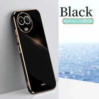 For Realme 11 5G Luxury Square Plating Phone Case ShockProof Soft TPU Silicone Back Cover For Realme 11 5G
