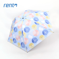 【rento】日式超輕黑膠蝴蝶傘-夏日煙花_藍(日系傘 黑膠傘 防曬 降溫 抗UV 輕量傘)
