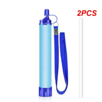 2PCS Outdoor Filter Straw Wild Survival Water Purifier Filter Water Purifier Camping Equipment Water Filter Camping Supplies