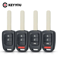 KEYYOU 2/3/4 Buttons Remote Key Shell For Honda Accord CR-V FIT XRV VEZEL CITY JAZZ CIVIC HRV FRV Remote Key Case Fob