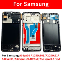 10 Pcs Front Housing LCD Frame Bezel Plate Replacement Part For Samsung A01 A10 A10S A20S A21 A30 A30S A31 A40 A50 A50S A70