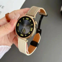 18mm Metal Strap For Huawei Watch GT4 41mm Lychee Grain Leather Strap Replacement Bracelet Belt For Garmin Venu 2/3S Watchband