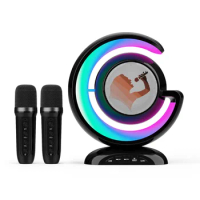 Bluetooth Music Player KTV Sound System Atmosphere Colorful Lighting Wireless Dual Microphone Speaker New Home Outdoor Karaoke