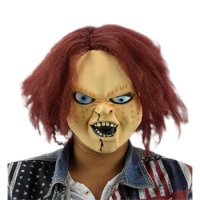 Christmas Mask Creepy Halloween Mask Chucky Mask Kids Play Chucky Action Figures And Knife Masquerade Costume Accessories Party