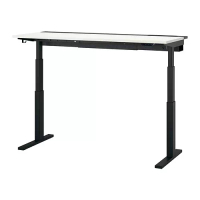 MITTZON 升降式工作桌, 電動 白色/黑色, 160x60 公分