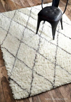 草編地毯 手工地毯摩洛哥菱形線條黑白菱格紋客廳毯【免運直出zg】 全館免運
