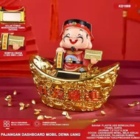 Pajangan Dashboard Mobil Dewa Uang Rejeki/Budha/Ganesha/Kwan Im-Hiasan Solar Power Premium DEWAUANG 