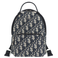 DIOR 迪奧 DIOR 迪奧TRAVEL 藍色緹花布拉鍊迷你後背包