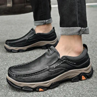 Sneakers Hiking Shoes genuine leather men hiking shoes men leather shoes zapatillas hombre zapatos XL size 45 46 47 48 new sale