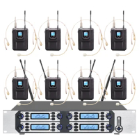 8-Channel UHF Wireless Microphone System Condenser Microphone Headset Microphone for Church Outdoor Stage Microphone Wireless