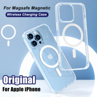 Magsafe Magnetic Wireless Charging Case For iPhone 13 12 11 Pro Max 12Pro 13Pro 14 Plus Clear Cover Accessories Caque