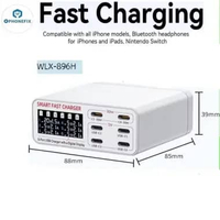 WLX WLX-896H Portable Smart Multi Port Digital Display Charger Usb Fast Charging Station 8 Ports Pd 