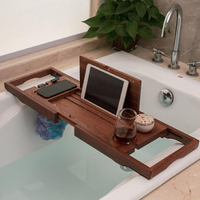 浴缸架 實木浴缸置物架伸縮防滑北歐浴缸支架板木桶浴盆多功能歐式浴缸架