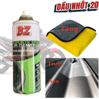 [BZ Nhám Mới] Chai Xịt Phục Hồi Nhựa Nhám BZ TIRE & PLASTIC SHINE OIL CLEANER 450ML Mẫu Mới Nâ
