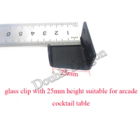 8 pcs arcade cocktail table glass clips detail depth 25/26mm powder coated black steel clip to table top cabinet machines