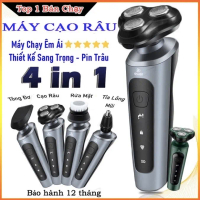 Máy Cạo Râu Đa Năng 9D Shaver 3 Lưỡi Kép Cực Êm, Dao Cạo Râu Điện Chống Nước IPX7 Nhỏ Gọn Tặng Kèm 6