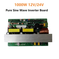 1000W 12V/24V Pure Sine Wave Inverter Board 110V / 220V Transformer Power Boost Module Cooling Fan Switch Voltage Converter DIY