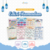 Paket Poster Edukasi Anak Edisi Ramadan Wipe Clean untuk Balita PAUD TK SD | Mengenal Huruf Hijaiyah