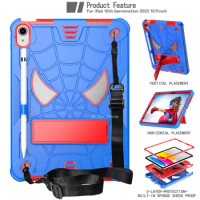 tablet case+Portable strap Spiders Style for Apple ipad 10.9 10th 2022 ipad 7th 8th 9th Air3 Air4 Air5 iPAD Pro11 2018 2020 2021
