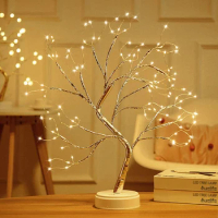 Gypsophila Night Light Pearl Bonsai Table 108 LEDS Touch Tree Light Indoor Bonsai Tree Lamp Wedding Bedroom Valentine's Day Gift