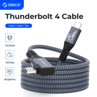 ORICO Thunderbolt 4 Compatible Cable 2M HD Video 8K60Hz USB C PD100W Fast Charge USB4 40Gbps Data Transfer for iPhone15 PSSD PS5