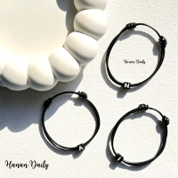 COD [ Huruf Dadu Hitam A - Z ] Gelang couple/gelang persahabatan/gelang huruf/gelang inisial / gelan