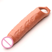 Realistic Penis Extension Cock Sleeve Reusable Silicone Penis Enlarger Delay Condoms For Adult Men Dildo Enhancer Sex Toys