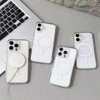 Magsafe Clear Case for iPhone 16 15 14 13 12 11 Pro Max Plus Mini