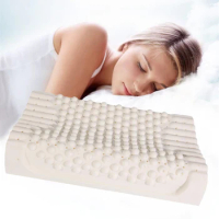 Natural Latex Pillow with Organic Cotton Cover Extra Soft Neck Pain Relief Bed Pillow for Side Back Stomach Sleeper Low Pillow