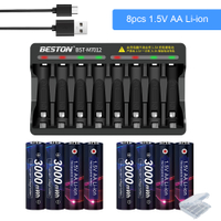 AJNWNM 1.5V AA Rechargeable Charger for 1.5v AA AAA Lithium Li-ion Rechargeable Battery AA 1.5V Lithium Battery AA