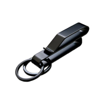 3PCS Heavy Duty Belt Key Holder With 6Pcs Metal Key Rings, Stainless Steel Black Men Keychain Tactical Key Holder Clip