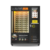 Automatic Cold and Hot Food Bento Lunch Box Vending Machine with Microwave Heating Soup Meals Bread Hamburger Vending Kiosk