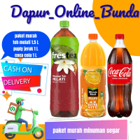 Paket Coca Cola Original 1 L, Minute Maid Pulpy 1 L, Frestea Minuman Teh Rasa Melati Botol 1.5 L