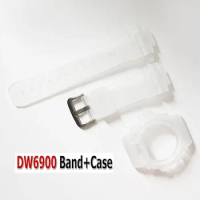 2 IN1 Resin Frame Bezel Bracelet Wrist Band DW6900 Strap Replacement Watchband Watch Cover DW-6900 Protective Case