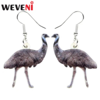 WEVENI Statement Acrylic Australian Emu Bird Ostrich Earrings Drop Dangle Wild Animal Jewelry For Women Girls Gift Charms 2019