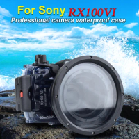 Seafrogs 60m/195ft Underwater Camera Waterproof Case Scuba Diving Housing for Sony RX100 VI Mark 6 Photography