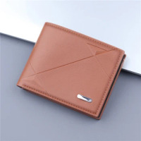 Short Men Wallets Clutch Slim Card Holder Zipper Coin Pocket Mens Wallet New Fashion Brand Photo Holder Small Male Purses