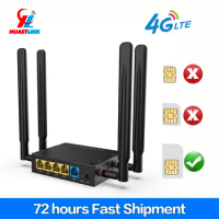 Huastlink 4G Wifi Router Industrial 300Mbps CAT4 4G Lte Modem Router With External Antenna Support Din Rail Installation