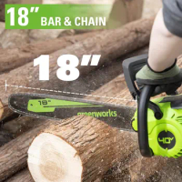Greenworks 40V 18" Brushless Cordless Chainsaw (Great For Tree Felling, Limbing, Pruning)