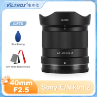 VILTROX AF Full Frame 40mm F2.5 Auto Focus Lens for Sony E FE NIkon Z mount camera a6400 a7cii a7mv a7s3 nex z6 z7 z8 z9 zfc