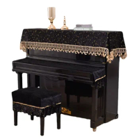 Free Shipping Diamond velvet piano dust cover European classical high-grade gilded lace piano cover half cover piano cloth