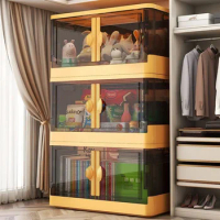 Folding Storage Box Clothes Book Stackable Sundry Trunk Open Storage Box Clothes Wardrobe Bookcase Cabinet Home Organizer