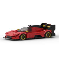 Tương thích năm 2026 với khối lắp ráp LEGO MOC 136251 – Xe thể thao Ferrari 499P màu đỏ, bộ lắp ráp 