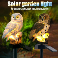 太陽能樹脂貓頭鷹草坪燈 戶外庭院裝飾仿真動物燈 工藝品燈