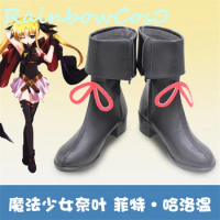 Magical Girl Lyrical Nanoha Fate Testarossa Harlaown Lightning 01 Cosplay Shoes Boots Game Anime Carnival Party Halloween