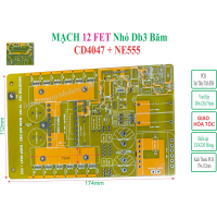 PCB bo mạch kích điện 12 fet Cách li BĂM DB3 trộ 4047 + 555 Phíp FR4 - linh kiện điện tử QUỲNH DI