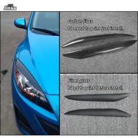 Carbon Fiber Car Headlight Eyebrows Cover Trim Sticker Head Lamp Eyelid For Mazda 3 M3 2010 - 2013 F