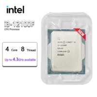 Intel Core i3 12100F CPU Processor New i3-12100F 3.3 GHz 4-Core 8-Thread 65W LGA 1700