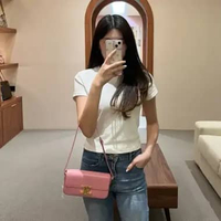 Tas CELINE TRIOMPHE GHW ROSE PINK LEATHER SHOULDER BAG 100% ORIGINAL 20X3X10CM